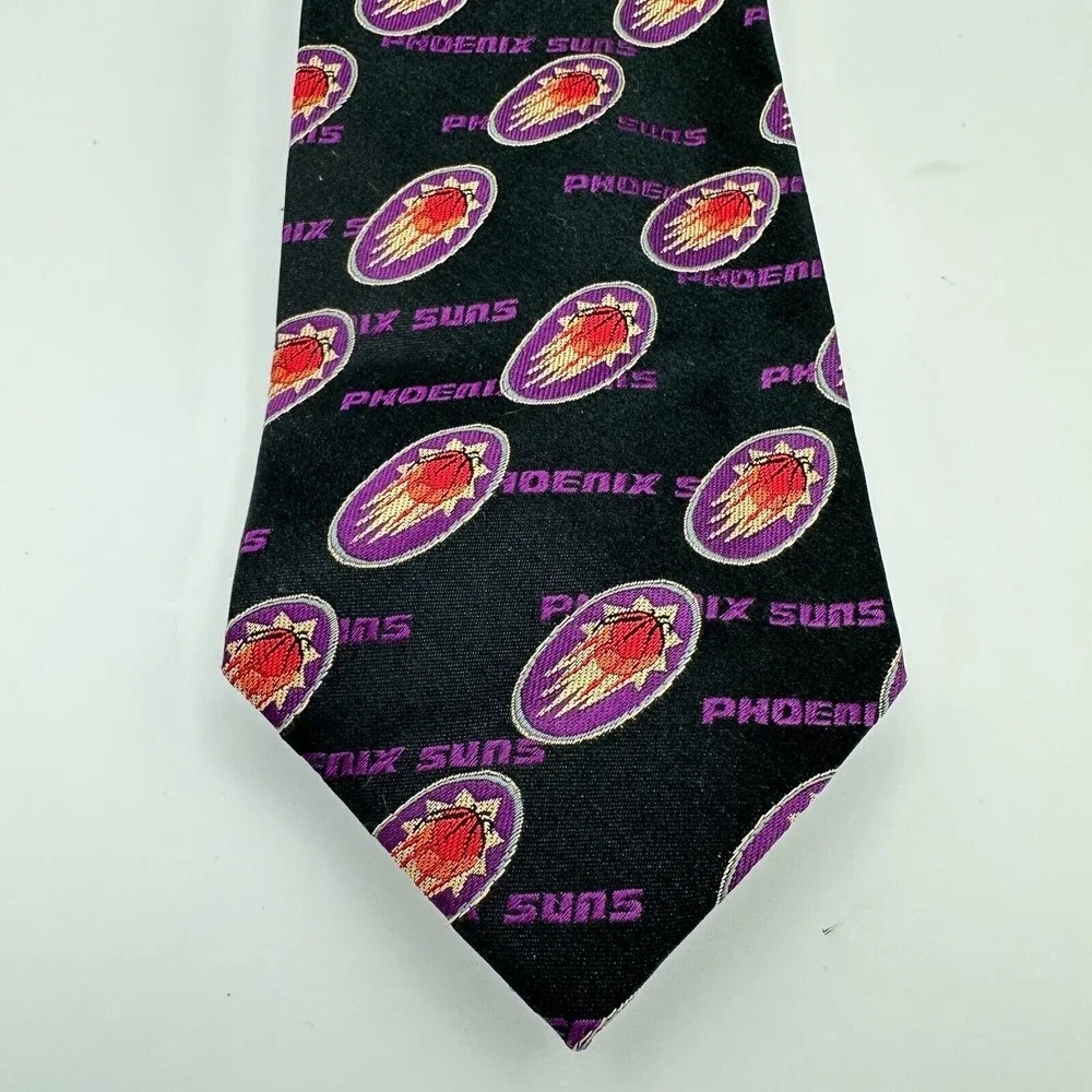 Vintage Phoenix Suns‎ Tie Purple Silk NBA Basketball Logo Sports Arizona Gift